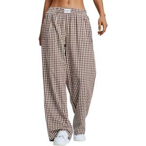 Gingham Wide-Leg Boxer Pants